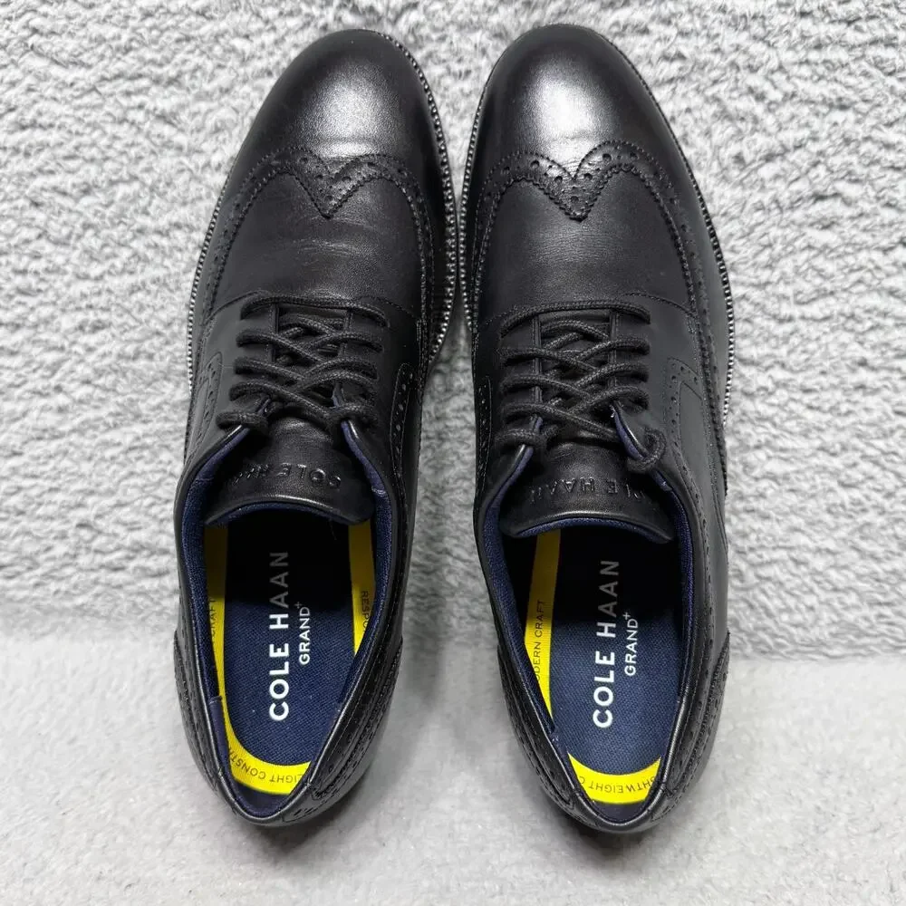 Cole Haan Grand+ Plus DRS Wingtip Mens Size 8.5 Oxford Dress Shoes Black Leather